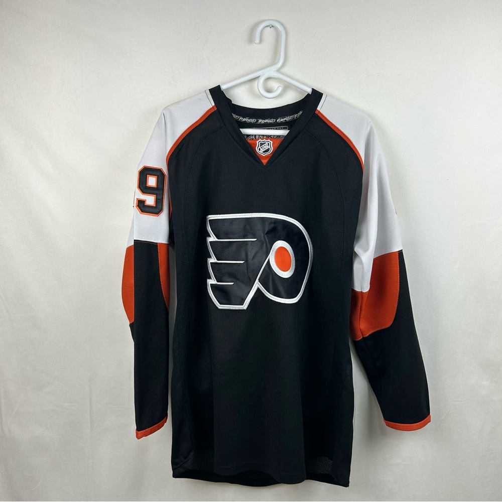 NHL Philadelphia Flyers Reebok Long Sleeve Pro Player Jersey Black Size 50